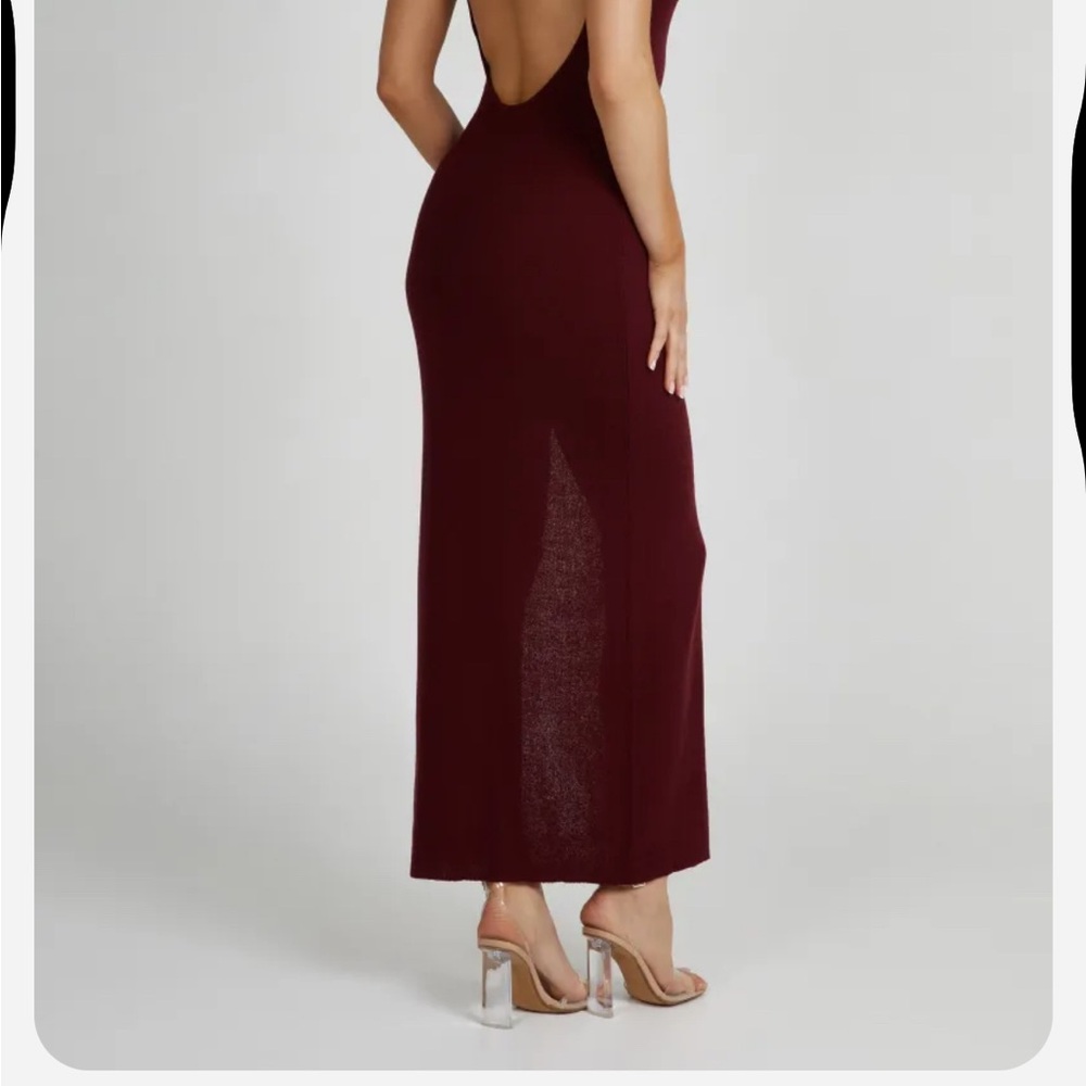 Meshki Red Halter Bodycon backless dress